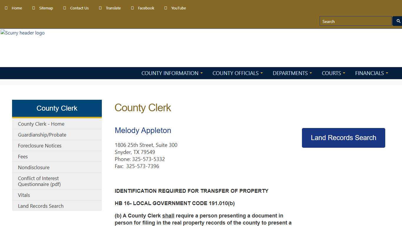 County Clerk Scurry County, Texas